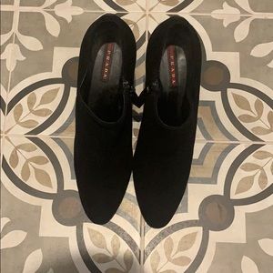 Prada Black Suede Bootie